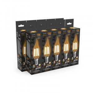 Лампа светодиодная филаментная Black Filament 13Вт свеча на ветру 2700К тепл. бел. E14 1100лм 104801113