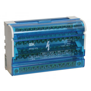 Шина на DIN-рейку в корпусе (кросс-модуль) ШНК 4х15 3L+PEN YND10-4-15-125