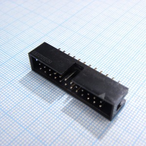 DS1013-24SSIB1-B-0, IDC разъем, вилка на плату прямая двухрядная 24pin(2x12)., шаг 2.54мм