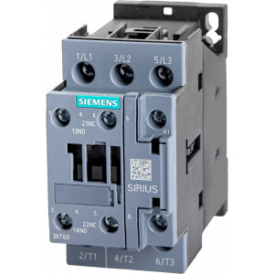 Контактор  3RT6026-1AB00, КОНТАКТОР, 11 КВТ 400 В AC-3 (25 A), S0, 1НО+1НЗ, УПР: 24В AC 50ГЦ, ВИНТОВЫЕ КЛЕММЫ