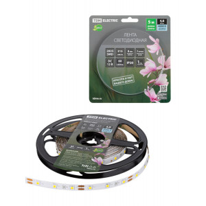Лента светодиодная SMD2835-60 LED/м-IP20-12 В-4,8 Вт/м-4000 К (5 м) блистер SQ0331-0367