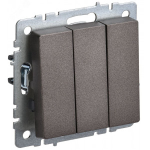 Выключатель 3-кл. СП BRITE ВС10-3-0-БрТБ 10А бронза BR-V30-0-10-K45