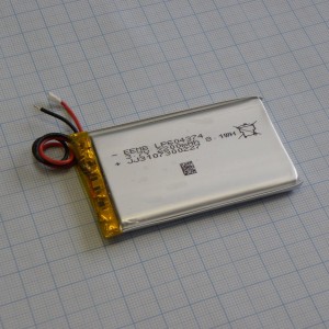 LP604374-PCM-LD, 3.7В 2.2ч форма-призма (провода + схема защиты выводы) 76.0x43.0x6.3мм аккумулятор Li/Polimer