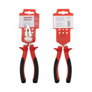 Плоскогубцы 180мм никелированные, комбинированные, двухкомпонентные рукоятки, высокоуглеродистая сталь CrV