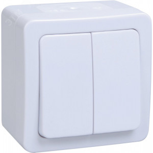 Выключатель 2-кл. ОП Гермес Plus 10А IP54 ВС20-2-0-ГПБ бел. EVMP20-K01-10-54-EC
