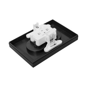 Механизм розетки двойной, 16А, без заземления, со шторками, с рамкой, ч-рный Эпика EKF UP1-SOB-201