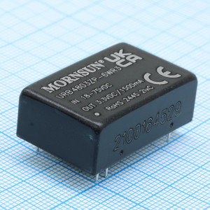 URB4803ZP-6WR3, Преобразователь DC/DC на печатную плату вход 48В, выход 3.3В, 1500мА (SMТ)