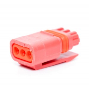 3-2834074-3, Осветительные коннекторы 3P PLUG, MINI IP67 CONN,RED