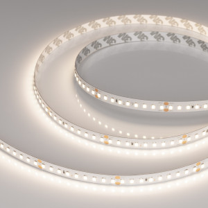 Лента RT-A144-10mm 24V Day4000 (7.7 W/m, IP20, 2835, 5m) 036208, Светодиодная высокоэффективная лента RT-A144, открытая. Светодиоды 2835, 144 шт/м (720 шт на 5 м), белая плата, ширина 10 мм, скотч 3M. Цвет ДНЕВНОЙ 4000 K, цветопередача CRI>85, угол 120°. Питание 24 В, мощность 7.7 Вт/м (38.5 Вт на 5 м). Размеры 5000x10