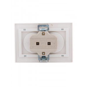 Розетка 2-м СП Mira 16А IP20 без заземл. с сер. вставкой керамика бел. 701-0215-128