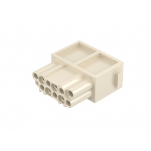 Розеточная контактная вставка HMD-012-FC-1, Розеточная контактная вставка, обжимная фиксация, 12 полюсов, типоразмер модульный, 250V, 10A, (обжимные контакты поставляются отдельно)