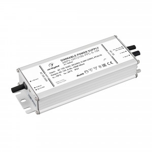 Блок питания ARPV-UH12100-PFC-0-10V (12V, 8.3A, 100W) 028454, Диммируемый источник напряжения по стандарту 0/1-10 В с гальванической развязкой для светодиодных изделий. Входное напряжение 120-240 VAC. Выходные параметры: 12 В, 8.3 А, 100 Вт. Встроенный PFC >0,9. Герметичный алюминиевый корпус IP 67.