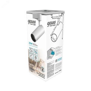 Светильник светодиодный трековый Track 20Вт 4000К IP20 1650лм 180-240В ДПО угол 24град. цилиндр 1ф бел. TR068