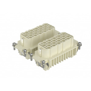 Розеточная контактная вставка HD-080-FC, Розеточная контактная вставка, обжимная фиксация, 80 полюсов + PE, типоразмер 32B, 250V, 10A, (обжимные контакты поставляются отдельно)