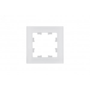 ATLASDESIGN NATURE 1-постовая РАМКА, НАТУРАЛЬНОЕ СТЕКЛО, БЕЛЫЙ (2шт) C2 ATN360101