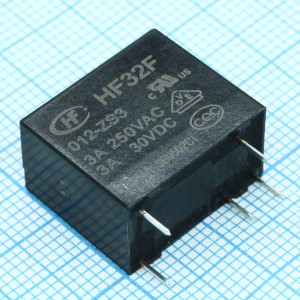HF32F/012-ZS3, Реле силовое, 3А SPDT (одна контактная группа на переключение) катушка 12В
