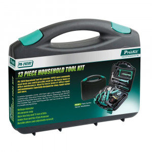 PK-2028T, Набор инструментов из 13 предметов в пластиковом кейсе