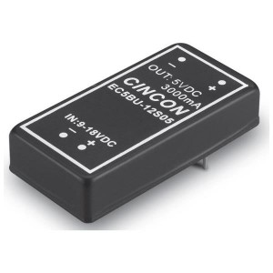 EC5BU-24S05, Преобразователи постоянного тока в постоянный с изоляцией DC-DC Converter, 15 Watt, 2:1 Input Range, 18-36VDC Input, 5VDC Output, DIP, 2.0x1.0x0.4"