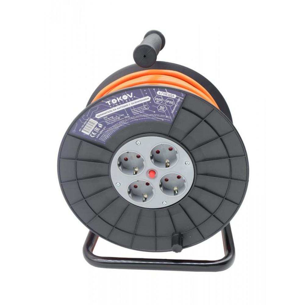 Изображение товара Удлинитель на катушке 4х50м с заземл