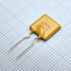 LP06- 185F, Самовосстанавливающийся предохранитель PTC 1.85A(hold) 3.7A(trip) 6V 40A 1W 10s 0.05Ohm Radial 11 X 3 X 16.7mm Bag