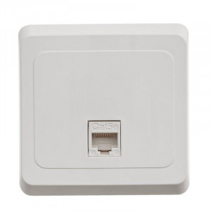 Розетка компьютерная 1-м СП Этюд RJ45 кат.5E бел. SE KOMC-001B