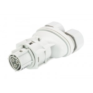 Разъем RST20i3  96.031.4253.0, Сплиттер, розеточный разъем на кабель диам. 6-10 мм, IP68(69k), 3 полюса, винтовая фиксация провода, номинальные характеристики: 250/400V, 20A, цвет: белый, серия RST Classic