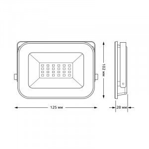 Прожектор светодиодный Qplus 20 W 1700 lm IP65 6500K графитовый серый 1/20 690511320