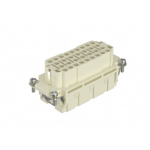 Розеточная контактная вставка HEE-032-FC, Розеточная контактная вставка, обжимная фиксация, 32 полюса + PE, типоразмер 16B, 500V, 16A, (обжимные контакты поставляются отдельно)