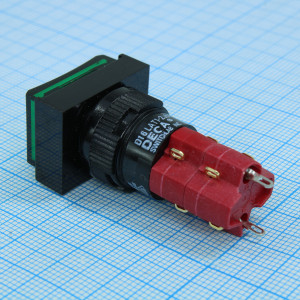 D16LAT1-2ABKG, D16LAT1-2ABKG, Переключатель кнопочный с фиксацией 250В/5А LED подсветка 24В