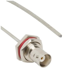 095-850-234M005, Соединения РЧ-кабелей BNC Straight Bulkhead Jack to Unterminated Cable Hand Formable 0.085 Inch 50 mm Length 50 Ohms