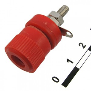 10-0020 RED, Гнездо 10-0020 красный, монтаж на панель