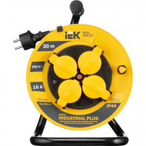 Удлинитель на катушке 4х30м с заземл. 16А IP44 Industrial plus УК30 3х1.5 термозащита WKP15-16-04-30-44