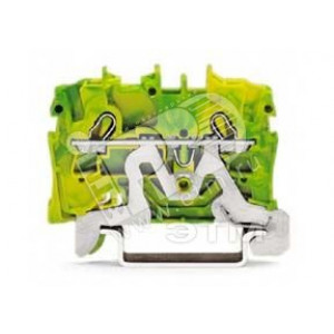 Клемма двухпроводная с заземлением 0.25-2.5(4)мм.кв. на DIN рейку 2002-1207