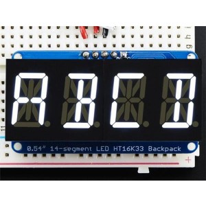 2157, Принадлежности Adafruit  Quad Alphanumeric Display - White 0.54 Digits w/ I2C Backpack