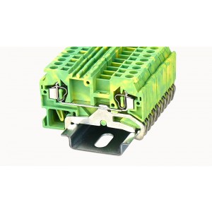 WS2.5-PE-01P-1C-00Z(H), Заземляющая клемма, тип фиксации провода: пружинный, номинальное сечение: 2,5 мм кв., ширина: 5 мм, цвет: желто-зеленый, тип монтажа: DIN35