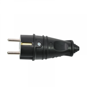 Вилка MultiSet 2К+З 16А/250В IP44 прямая каучуковая черн. SE MST4001BK