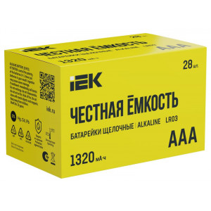 Элемент питания алкалиновый AAA/LR03 Alkaline бокс (уп.28шт) ABT-LR03-OP-B28