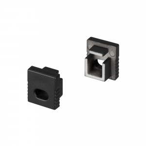 Заглушка SL-MINI-8 BLACK с отверстием 030518, Пара заглушек (с отверстием) для профиля SL-MINI-8 BLACK. В комплекте 2 заглушки. Цена за комплект.