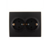 Розетка 2-м СП Karina с заземл. термопласт черн. бархат 707-4200-127B