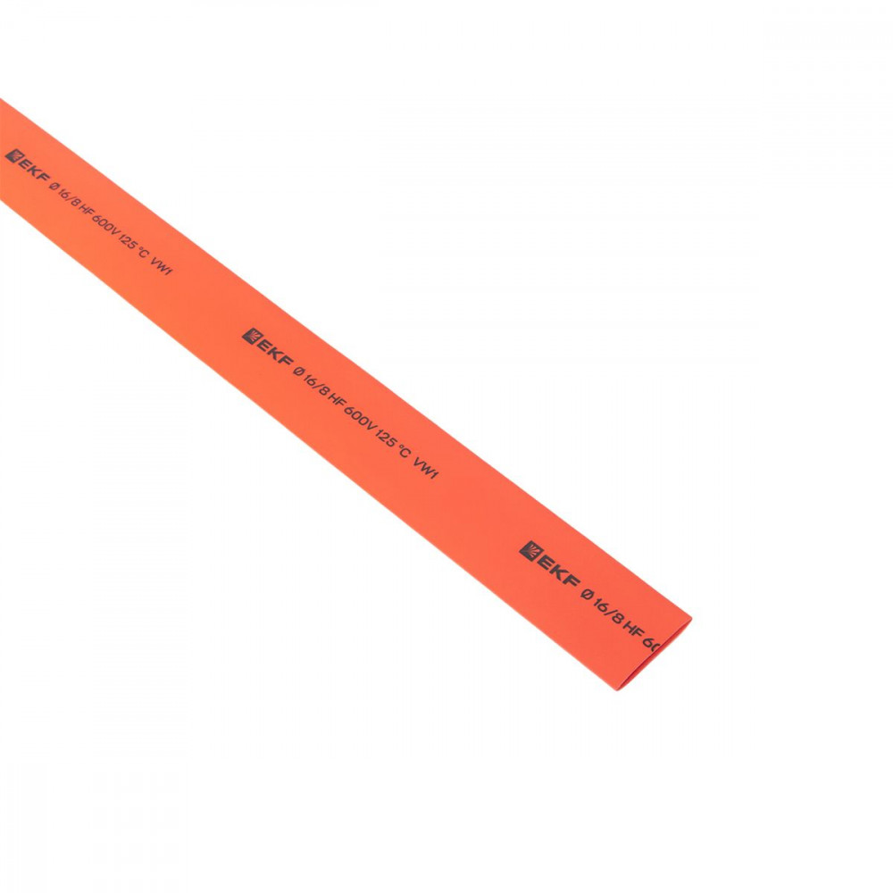Изображение товара Термоусаживаемая трубка ТУТ нг 16/8 красная 1м EKF для изоляции и маркировки кабелей