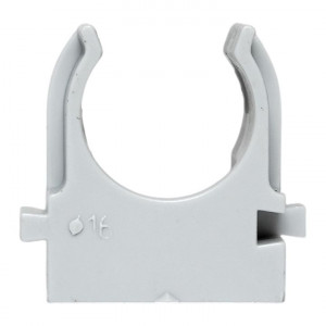 Держатель для труб (клипса) d16мм для монтажного пистолета сер. (уп.100шт) Plast derjp-z-16