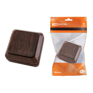 Переключатель на 2 направления 1-кл. открытой установки IP20 10А, бук "Ладога" SQ1801-0029