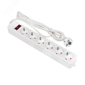 Сетевой фильтр 6*3м 10А/2,2 кВт с выкл. c/з ПВС 3х0,75 Блокбастер PROxima UFP10-375-6-03