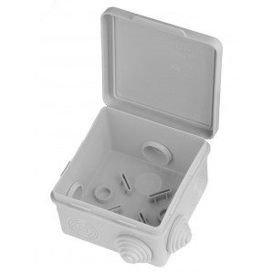 Распаячная коробка ОП 80х80х50мм, крышка, IP54, 7вх. SQ1401-0112