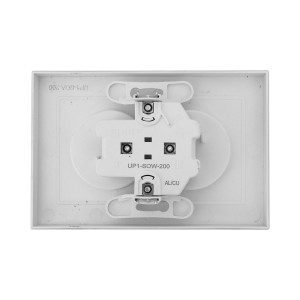 Механизм розетки двойной, 16А, без заземления, без шторок, с рамкой, алюминий Эпика EKF UP1-SOA-200