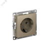 Розетка 1-м СП AtlasDesign 16А IP20 с заземл. механизм шампань SE ATN000543
