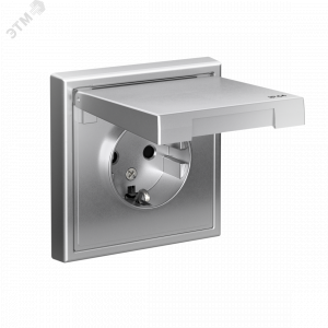 Розетка ArtGallery 16А IP44 с заземл. защ. шторки с крышкой механизм алюм. SE GAL440346