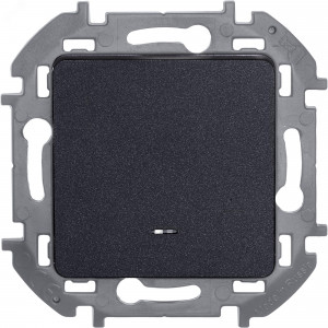 Переключатель 1-кл. Inspiria 10А IP20 250В 10AX с подсветкой / индикацией механизм антрацит Leg 673663