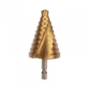 Сверло по металлу ступенчатое ТИТАН 9,0-36,0 мм 110 mm 65 HRC Р6М5 TiN KR-12-6614