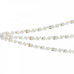 Лента RZ-A80-8mm 24V Warm3500 (8 W/m, IP20, 2835, 5m) 046014, Гибкая лента с фигурной платой в форме волны, легко изгибается на плоскости. Светодиоды smd 2835, 80 шт/м (400 шт на 5 м), белая плата 8мм, скотч 3М. Цвет ТЕПЛЫЙ 3500 K. Питание 24 В, мощность 8 Вт/м (40 Вт на 5 м), угол 120°, цветопередача CRI>90. Размер